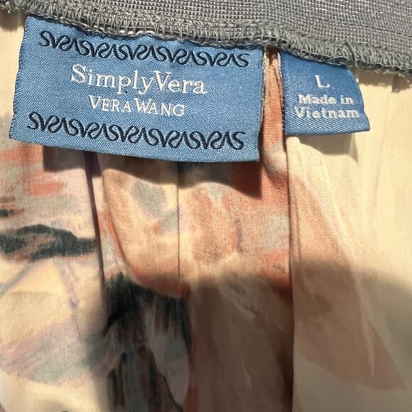 Simply Vera Vera Wang Watercolor Floral Asymmetrical Dress, Size Large - Picture 15 of 16